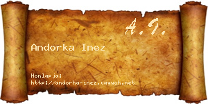 Andorka Inez névjegykártya